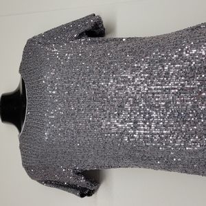 Midi silver glitter glamour dress